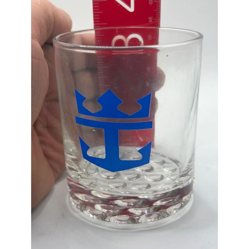 Royal Caribbean International Rocks Glasses Set of 4‎ Blue Crown Anchor 3.25